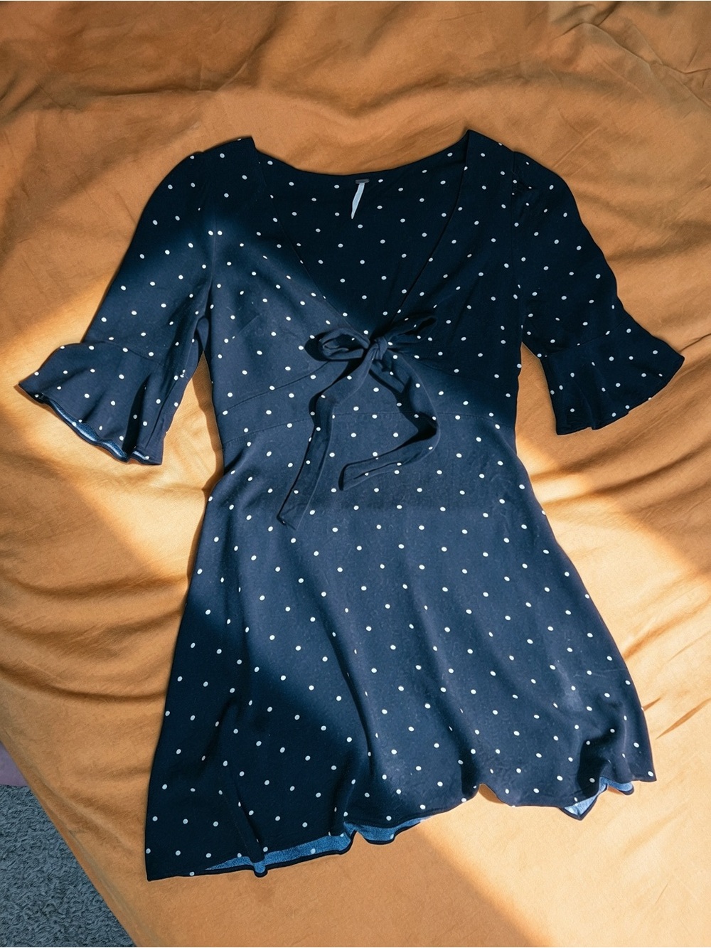 Free People Women's All Yours White Polka Dot Mini Babydoll Dress 👗
